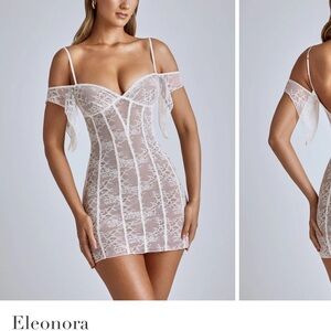 Oh Polly White Chemise Luxurious Slip Dress